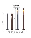 ARAN * BOLARDO 60CM IP65 6W 3000K CORTEN